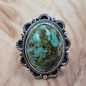 Kingman Turquoise Size US 6 925 Sterling Silver Ring (REXT49-404)