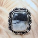 Zebra Jasper Size US 6 925 Sterling Silver Ring (REXT49-408)