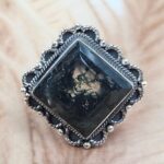 Moss Agate Size US 7 925 Sterling Silver Ring (REXT49-419)