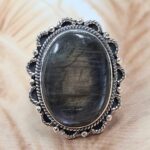 Purple Labradorite Size US 10 925 Sterling Silver Ring (REXT49-421)