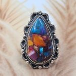 Pink Dahlia Turquoise Size US 6 925 Sterling Silver Ring (REXT49-399)