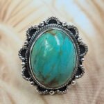Kingman Turquoise Size US 7 925 Sterling Silver Ring (REXT49-406)