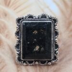 Moss Agate Size US 10 925 Sterling Silver Ring (REXT49-428)