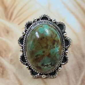 Kingman Turquoise Size US 10 925 Sterling Silver Ring (REXT49-414)