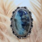 Afghanite Size US 9 925 Sterling Silver Ring (REXT49-431)