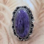 Charoite Size US 11 925 Sterling Silver Ring (REXT49-412)