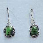 Yungai Green Turquoise 1" 925 Sterling Silver Earrings (REXT59-57)
