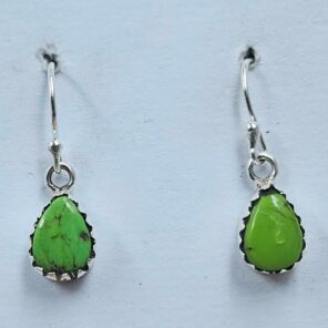 Yungai Green Turquoise 1" 925 Sterling Silver Earrings (REXT59-60)