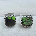 Yungai Green Turquoise 0.3" 925 Sterling Silver Stud Earrings (REXT59-67)