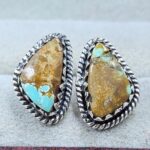 Mine 8 Turquoise 0.6" 925 Sterling Silver Stud Earrings (REXT62-306)