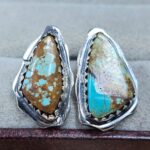 Mine 8 Turquoise 0.75" 925 Sterling Silver Stud Earrings (REXT62-313)
