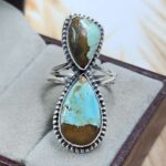 Mine 8 Turquoise Rings Size US 8 925 Sterling Silver Ring (REXT120-54)