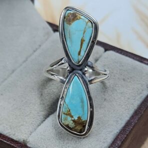 Mine 8 Turquoise Rings Size US 7 925 Sterling Silver Ring (REXT120-51)