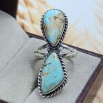 Mine 8 Turquoise Rings Size US 8 925 Sterling Silver Ring (REXT120-53)