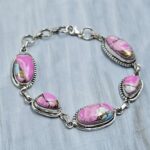 Cotton Candy Turquoise 925 Sterling Silver Bracelet (REXT40-318)