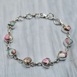 Cotton Candy Turquoise 925 Sterling Silver Bracelet (REXT40-321)