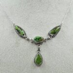 Yungai Green Turquoise 925 Sterling Silver Necklace (REXT111-84)