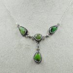 Yungai Green Turquoise 925 Sterling Silver Necklace (REXT111-85)