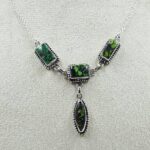Yungai Green Turquoise 925 Sterling Silver Necklace (REXT111-89)