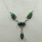 Yungai Green Turquoise 925 Sterling Silver Necklace (REXT111-90)