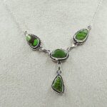 Yungai Green Turquoise 925 Sterling Silver Necklace (REXT111-91)