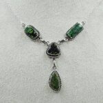 Yungai Green Turquoise 925 Sterling Silver Necklace (REXT111-96)