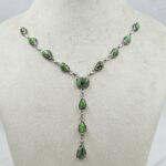 Yungai Green Turquoise 925 Sterling Silver Necklace (REXT111-98)