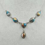 Spiny Oyster Turquoise 925 Sterling Silver Necklace (REXT131-58)
