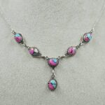 Cotton Candy Turquoise 925 Sterling Silver Necklace (REXT131-62)