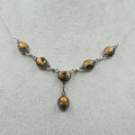 Bumble Bee Jasper 925 Sterling Silver Necklace (REXT131-64)