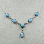 Larimar 925 Sterling Silver Necklace (REXT131-66)