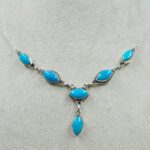 Kingman Turquoise 925 Sterling Silver Necklace (REXT165-60)