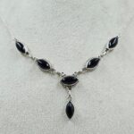 Black Onyx 925 Sterling Silver Necklace (REXT165-61)