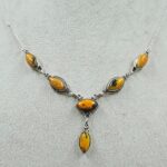 Bumble Bee Jasper 925 Sterling Silver Necklace (REXT165-62)