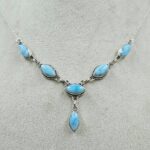 Larimar 925 Sterling Silver Necklace (REXT165-63)