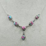 Cotton Candy Turquoise 925 Sterling Silver Necklace (REXT131-50)