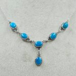 Kingman Turquoise 925 Sterling Silver Necklace (REXT131-55)