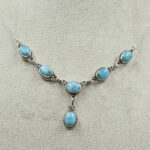 Larimar 925 Sterling Silver Necklace (REXT131-57)