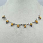 Bumble Bee Jasper 925 Sterling Silver Necklace (REXT130-46)