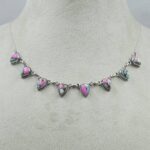 Cotton Candy Turquoise 925 Sterling Silver Necklace (REXT130-54)