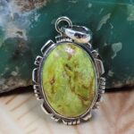 Gaspeite 925 Sterling Silver Pendant (REXT2-97)