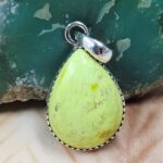 Gaspeite 925 Sterling Silver Pendant (REXT2-105)