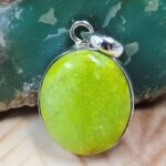 Gaspeite 925 Sterling Silver Pendant (REXT2-106)