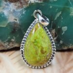 Gaspeite 925 Sterling Silver Pendant (REXT2-108)
