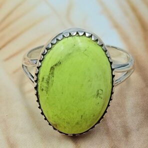 Gaspeite Size US 10 925 Sterling Silver Ring (REXT29-474)