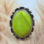 Gaspeite Size US 11 925 Sterling Silver Ring (REXT29-478)
