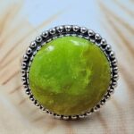 Gaspeite Size US 9 925 Sterling Silver Ring (REXT29-463)