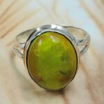 Gaspeite Size US 8 925 Sterling Silver Ring (REXT29-454)
