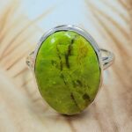 Gaspeite Size US 11 925 Sterling Silver Ring (REXT29-475)