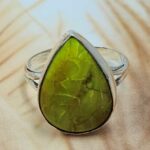 Gaspeite Size US 10 925 Sterling Silver Ring (REXT29-473)
